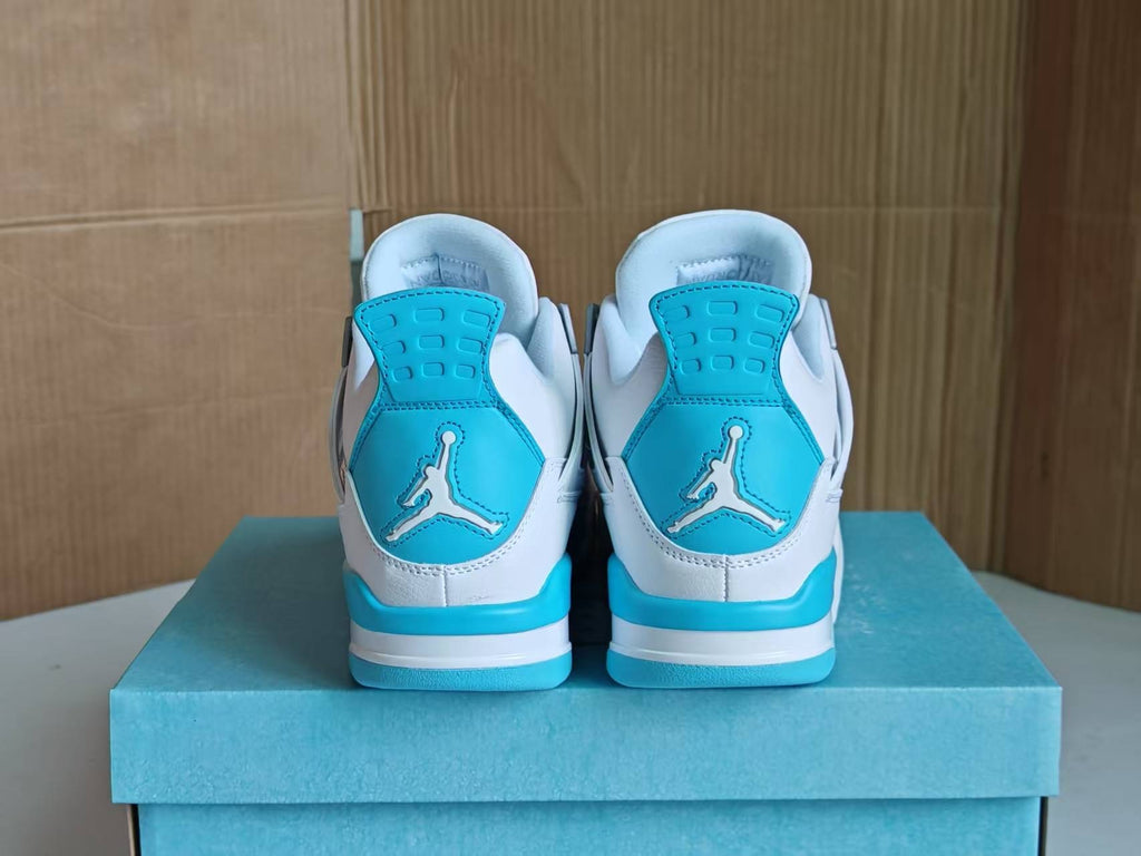 Air Jordan 4 Retro White Aluminum Ice Blue Metallic Silver