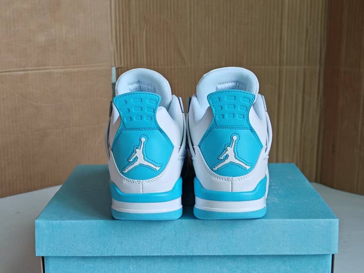 Air Jordan 4 Retro White Aluminum Ice Blue Metallic Silver