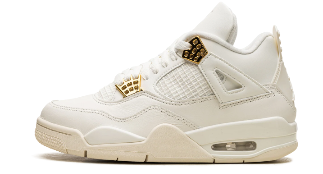 Air Jordan 4 WMNS “Metallic Gold” Sail/Black