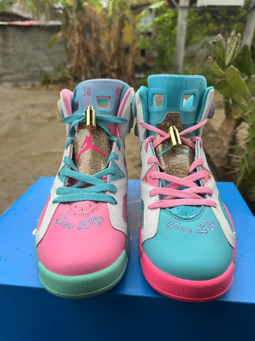 Air Jordan 6 Retro Blue-Pink