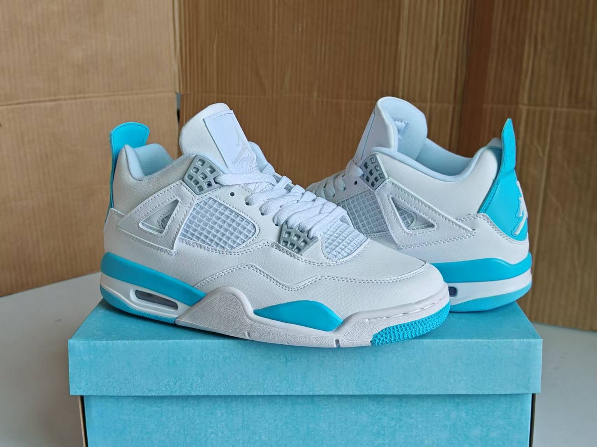 Air Jordan 4 Retro White Aluminum Ice Blue Metallic Silver