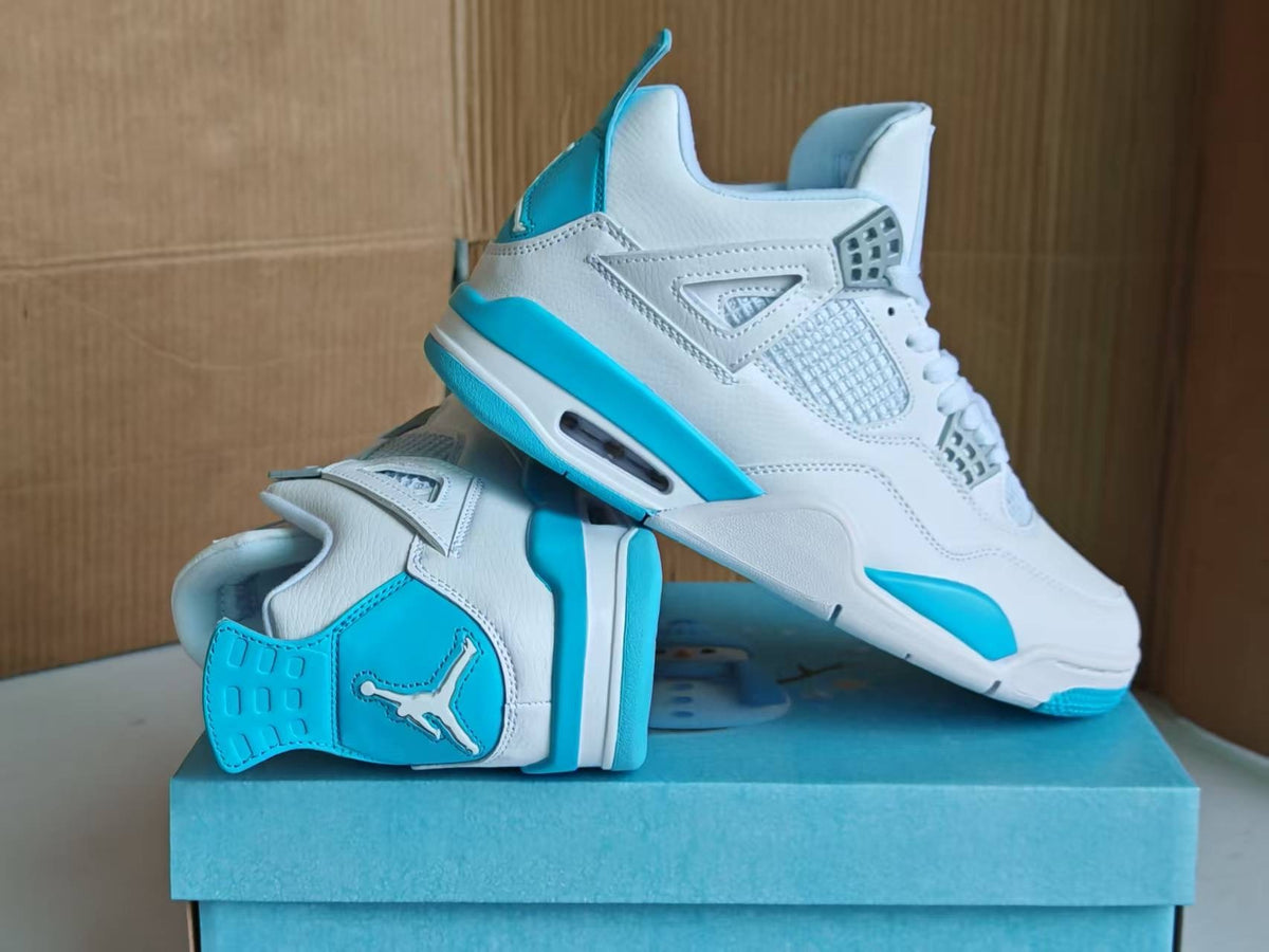 Air Jordan 4 Retro White Aluminum Ice Blue Metallic Silver