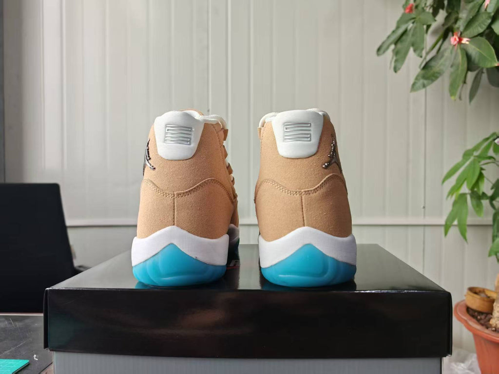 Air Jordan 11 Retro Canvas Metallic Silver Summit White Football Blue