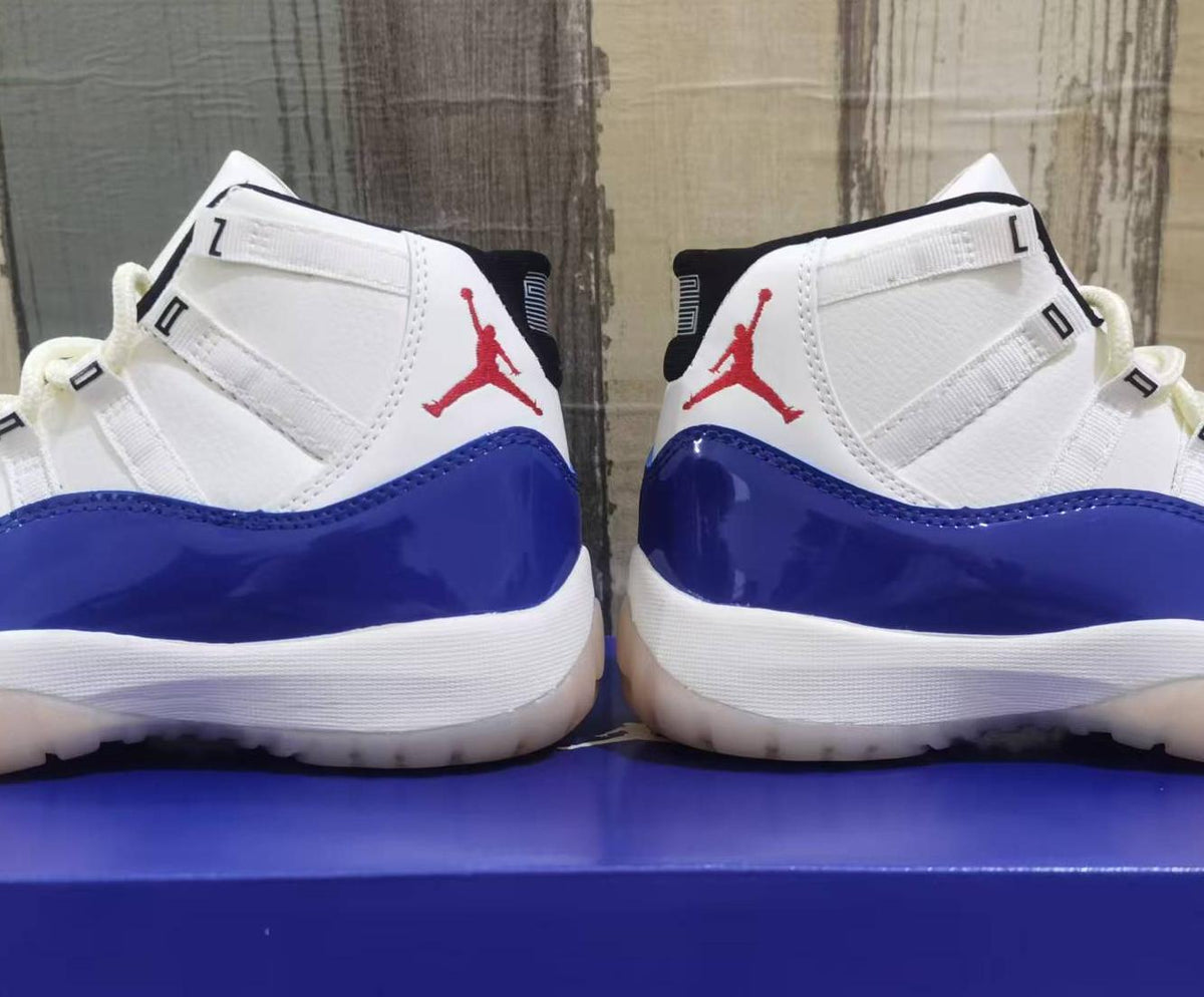 Air Jordan 11 Retro Sail Deep Royal Blue Fire Red Black IH0296-400 Men's & Women's